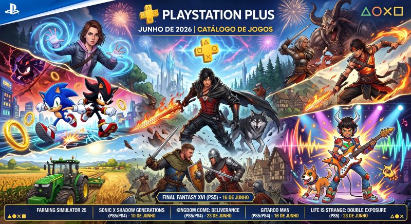 PlayStation revela catálogo do PS Plus Extra e Deluxe de junho de 2026 com um dos RPGs mais explosivos de todos os tempos